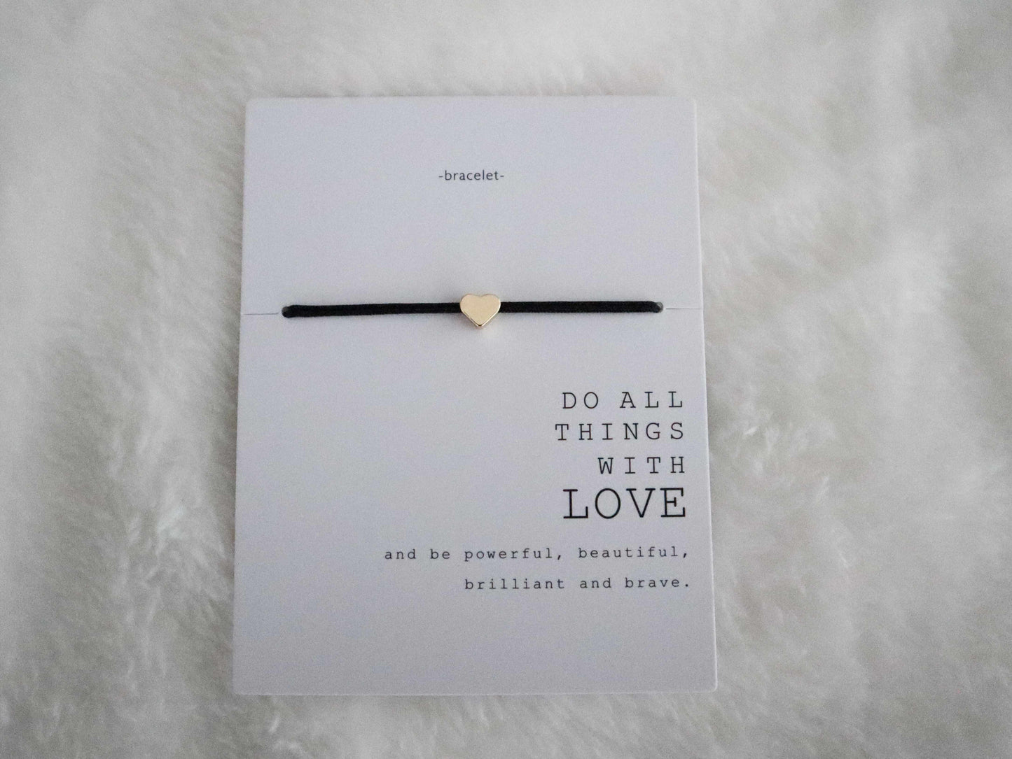 Bracelet met hart - zwart