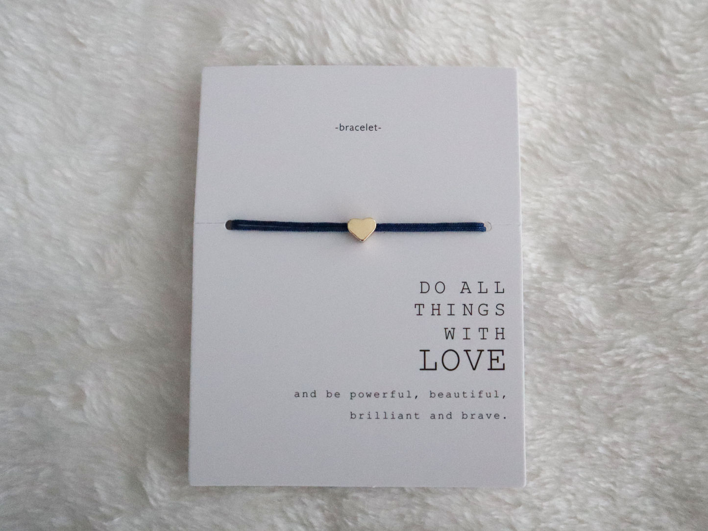 Bracelet met hart - donkerblauw