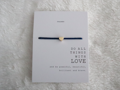 Bracelet met hart - donkerblauw
