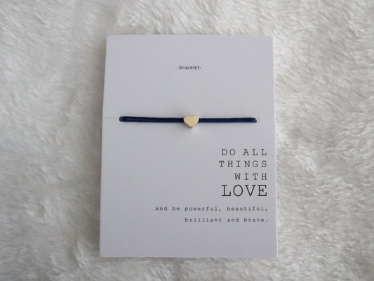 Bracelet met hart - donkerblauw