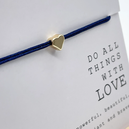 Bracelet met hart - donkerblauw