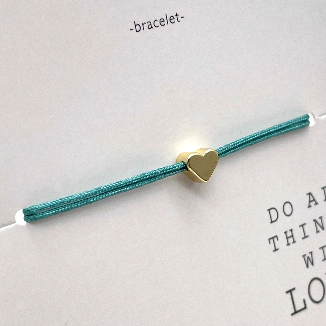 Bracelet met hart - turquoise