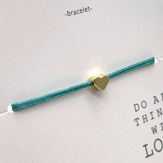 Bracelet met hart - turquoise