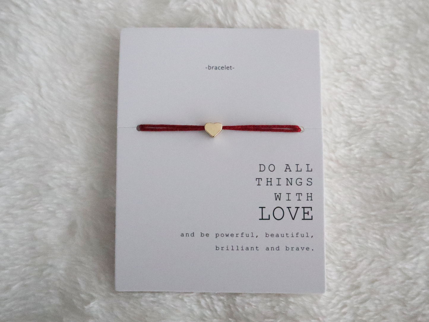 Bracelet met hart - wijnrood