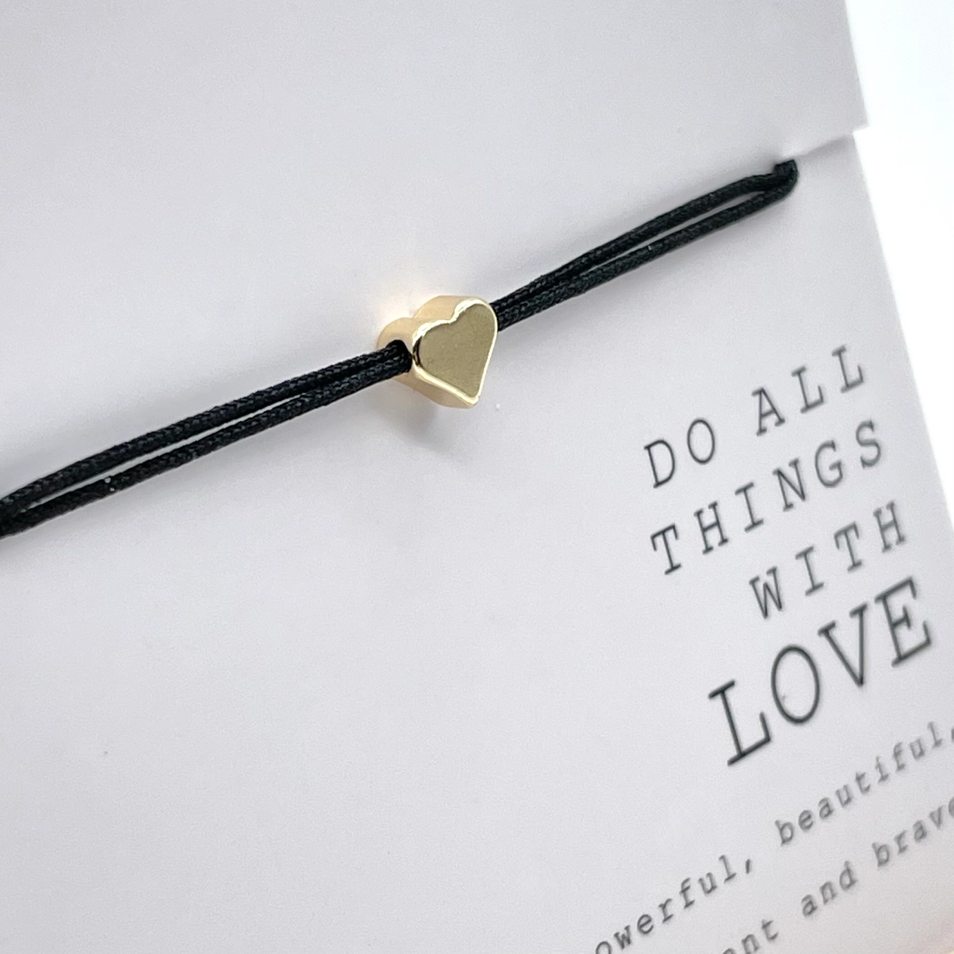 Bracelet met hart - zwart