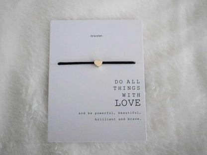 Bracelet met hart - zwart